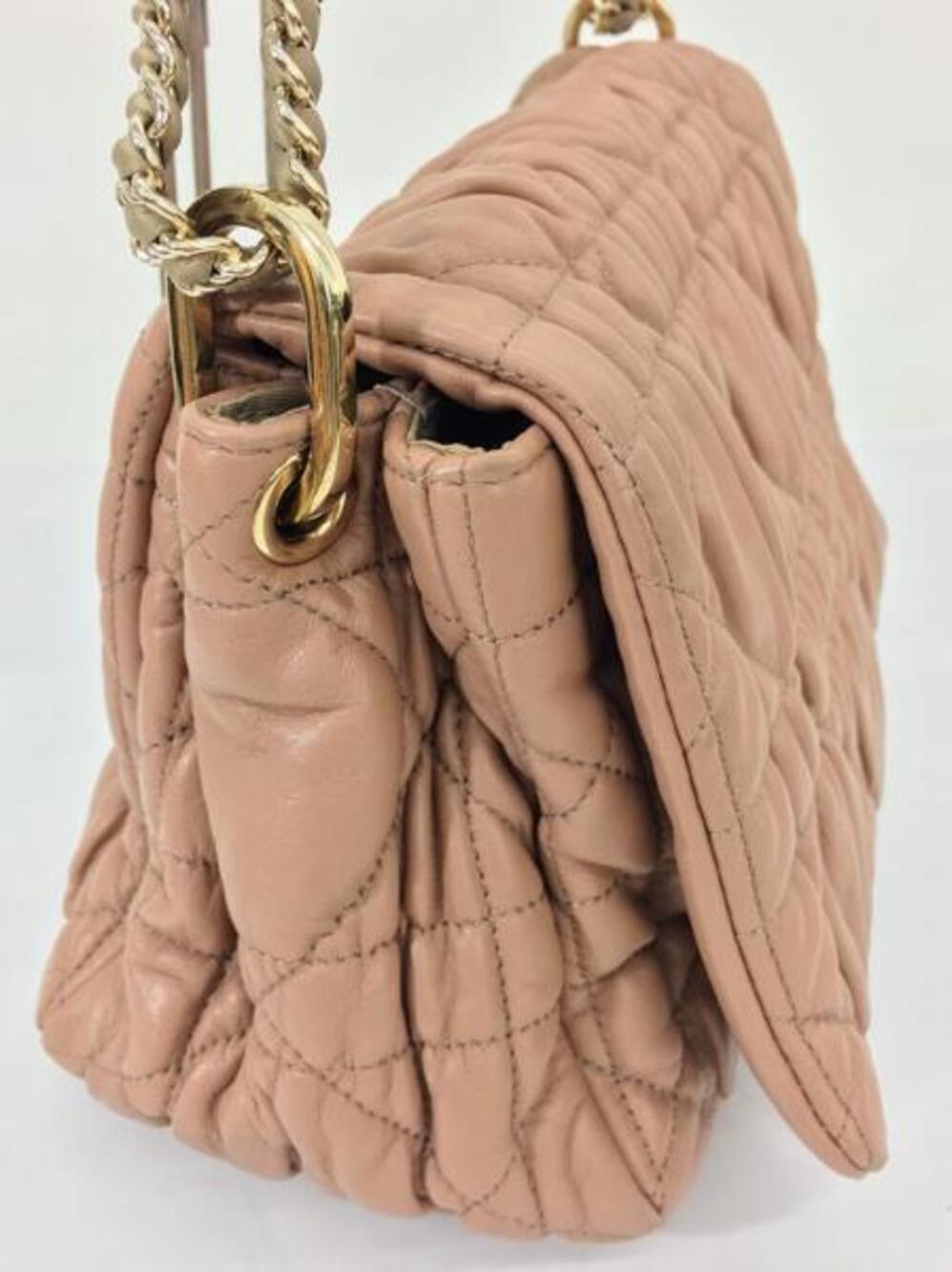 Dior  Lady Bag Shoulder Beige Chain Pink